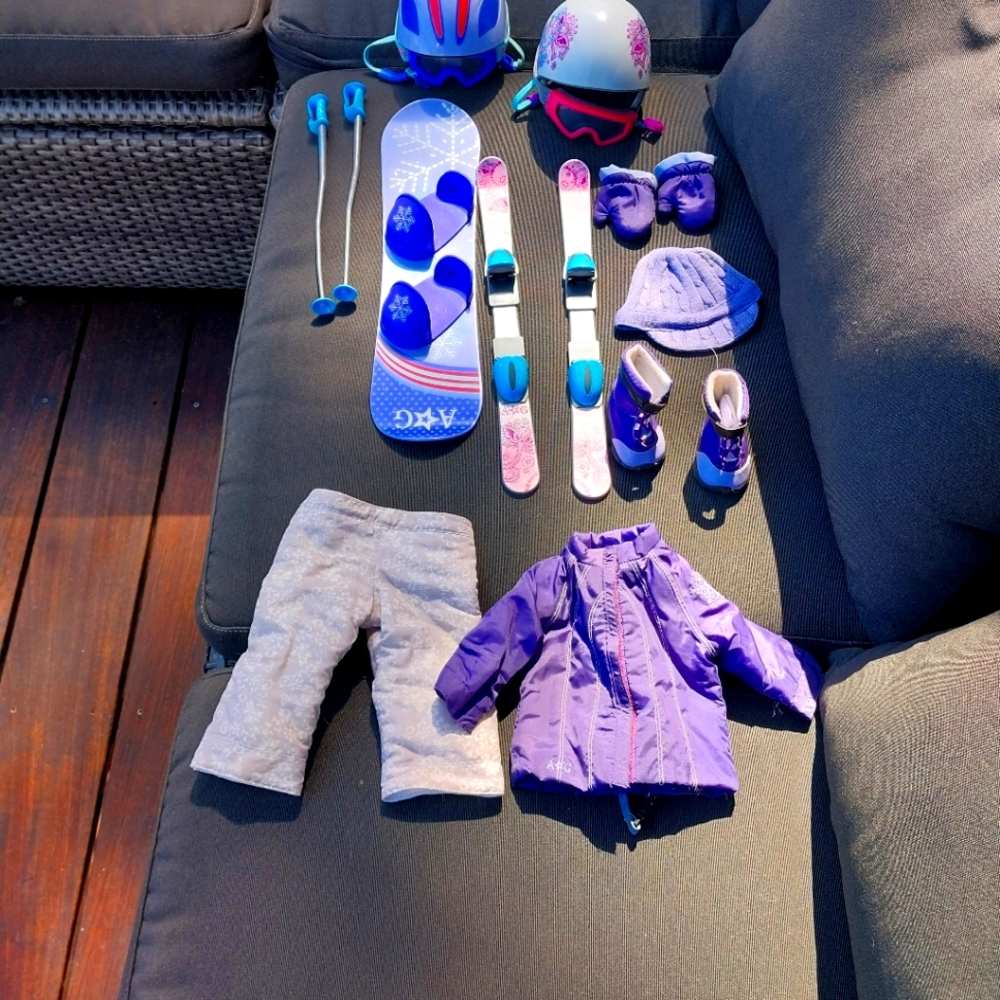 American Doll Ski and Snow Board Set